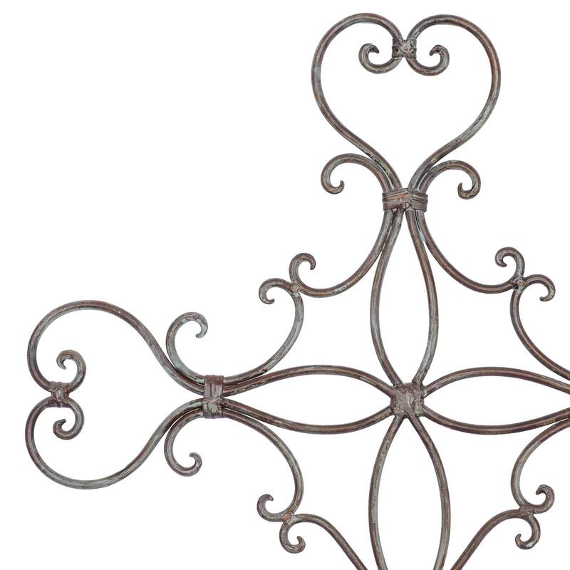 Black Metal Scroll Cross Home Wall Decor