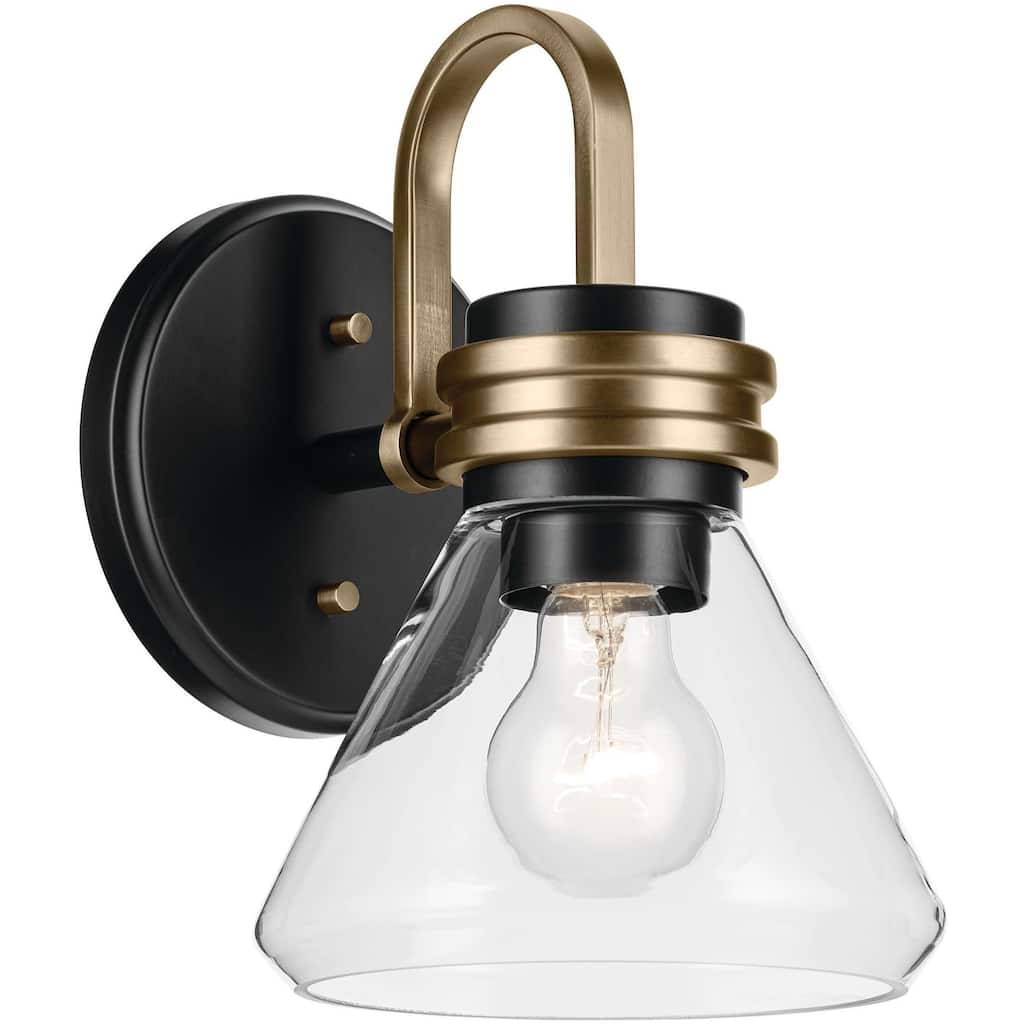 Kichler 55153CLR Farum 10" Tall Bathroom Sconce with Clear Glass Shade