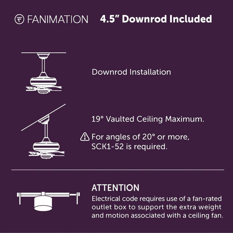 Fanimation GlideAire 52 inch Indoor/Outdoor Smart Ceiling Fan with Remote - Brushed Nickel