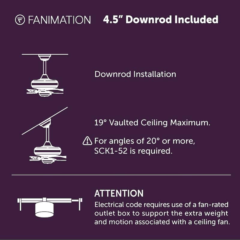 Fanimation Spitfire Indoor/Outdoor Ceiling Fan Motor with Remote - Antique Graphite - Matte Greige