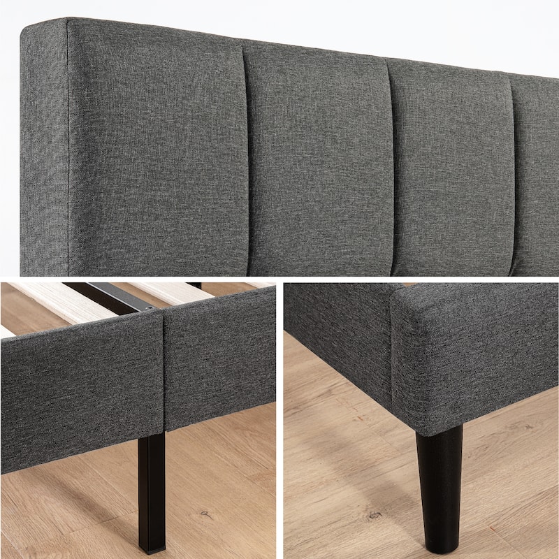 Priage by ZINUS Upholstered Square Stitched Platform Bed Frame