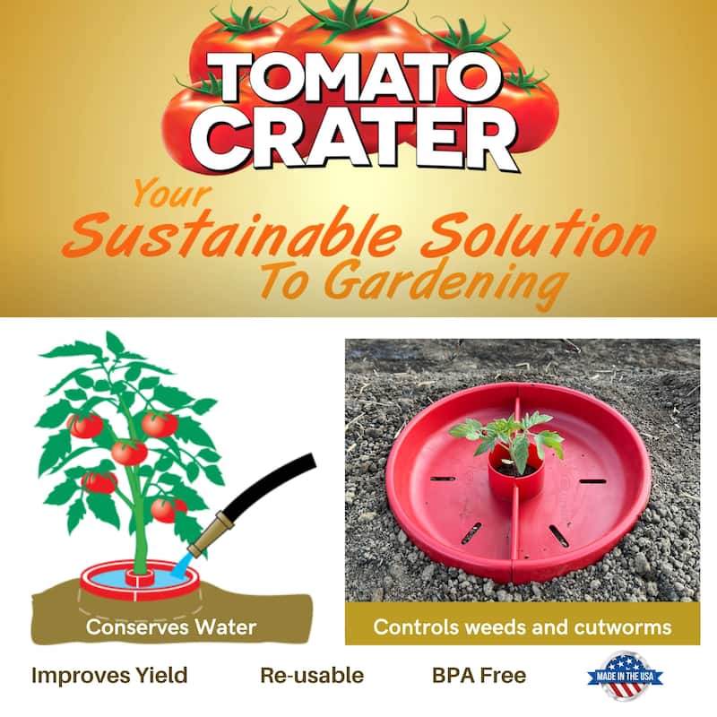 Tomato Crater Gardening Tool for Healthier Tomatoes, 12” Red
