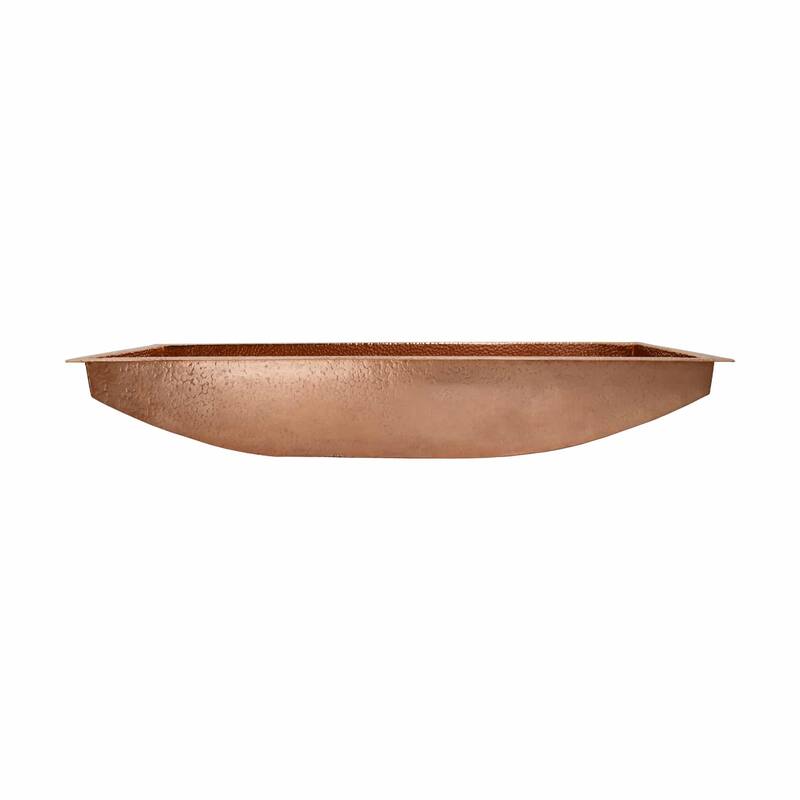 Hand Hammered Copper Trough 36-inch Undermount/ Drop-in Bathroom Sink