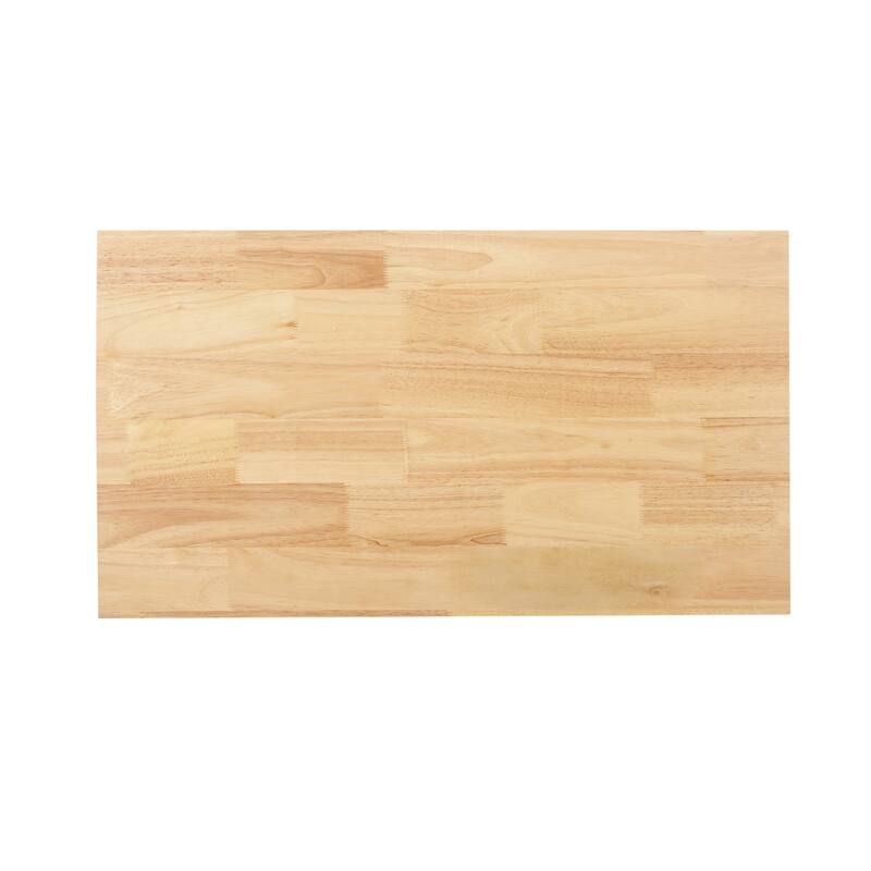 Modern Kitchen Island Cart with Rubberwood Countertop 2 Drawers, 1 Cabinet, 3 Shelves and Wheels, for Kitchen