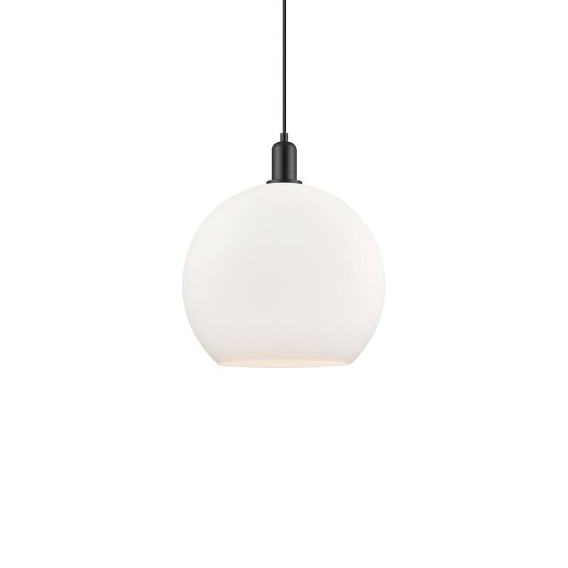 Innovations Lighting 716-1P-18-14 Athens Pendant Athens 14" Wide - Matte Black / Matte White