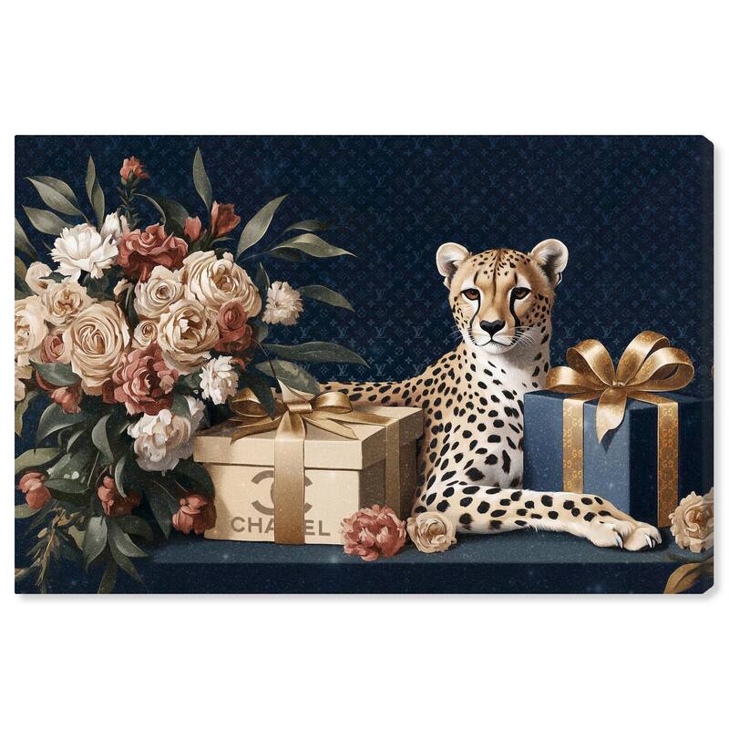 Cheetah Glam Gift Boxes Canvas by Art Remedy, Gallery Wrapped - 54" x 36"