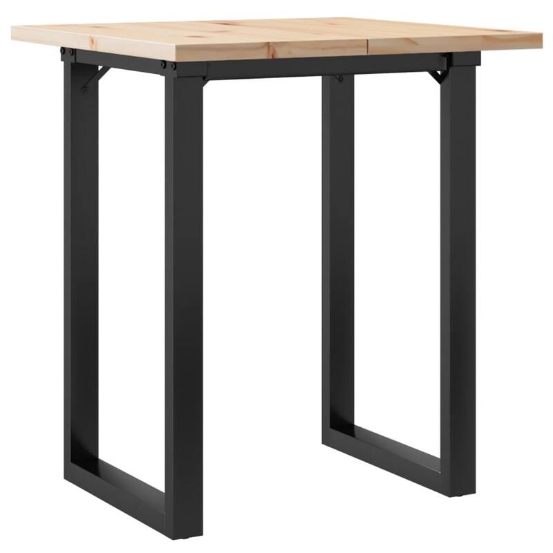 vidaXL Dining Table O-Frame Side Accent Coffee Table Solid Wood Pine and Steel