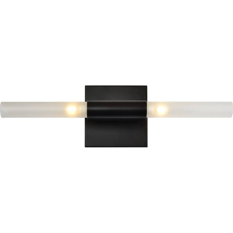 Industrial Style Wall Sconce with Tubular Shade - 7.75" - Black and White