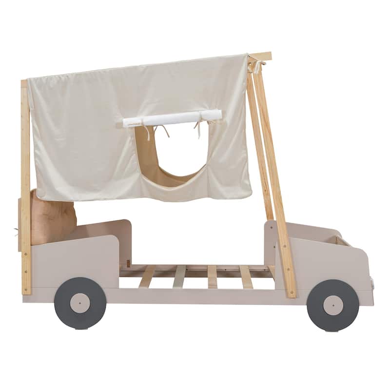 Full Wood Car Bed with LED and Pillow