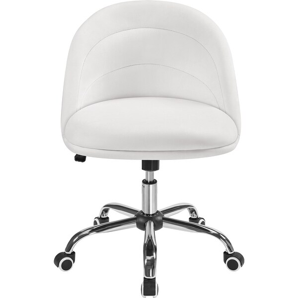Yaheetech Modern Velvet Armless Desk Chair Office Chair for