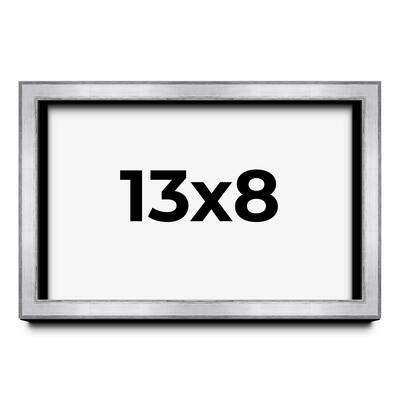 13x8 Shadow Box Frame Silver | 1.375 Inches Deep Real Wood