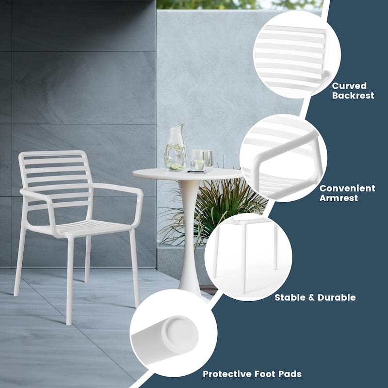 Frond and Form Outdoor Stacking Dining Armchair (Set of 4)