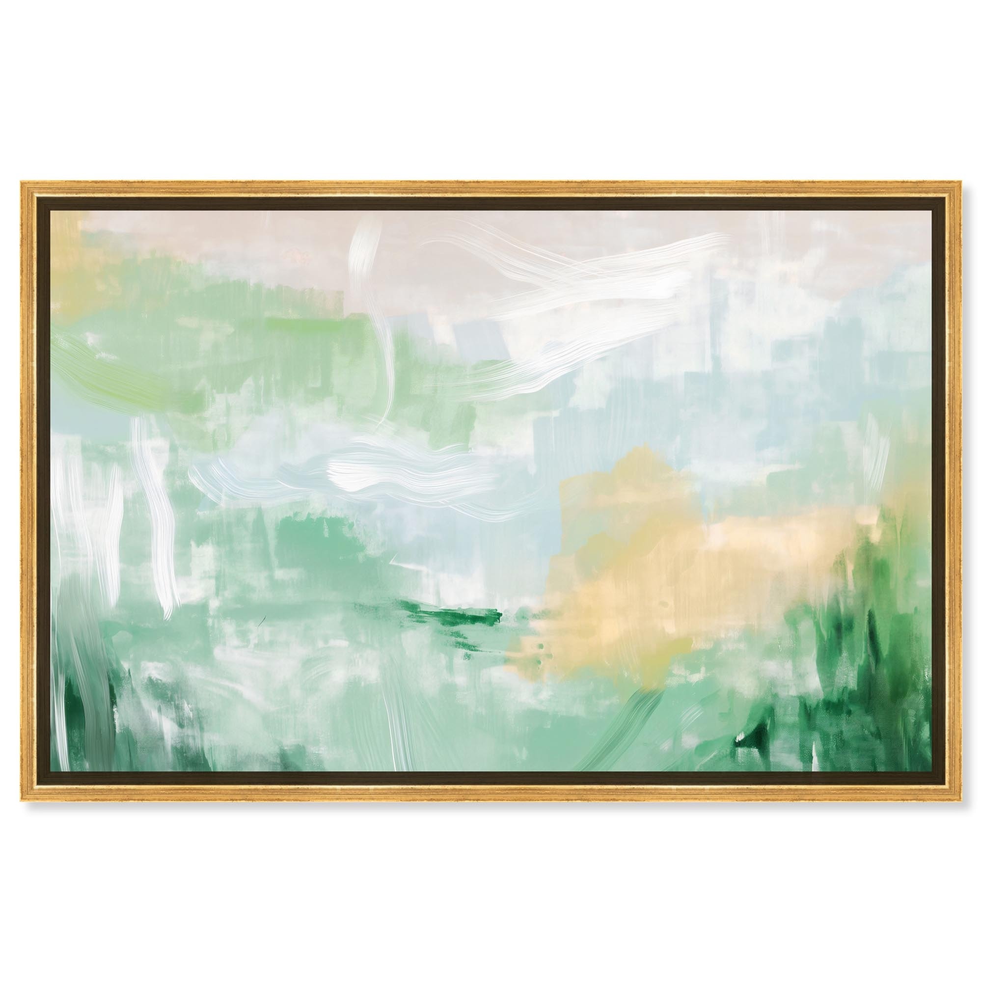 Double Green II Canvas Modern Abstract Art by Art Remedy