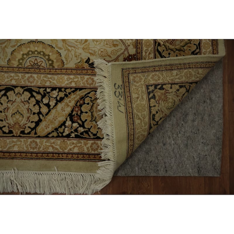 Hand Knotted Oriental 100% Wool Carpet Traditional All-Over Green Ziegler Area Rug - 8' 10'' X 6' 2''