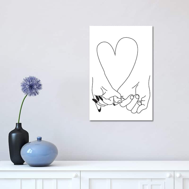 iCanvas "Pinky Promise, Him & Her" by Honeymoon Hotel Canvas Print - 18x12x1.5