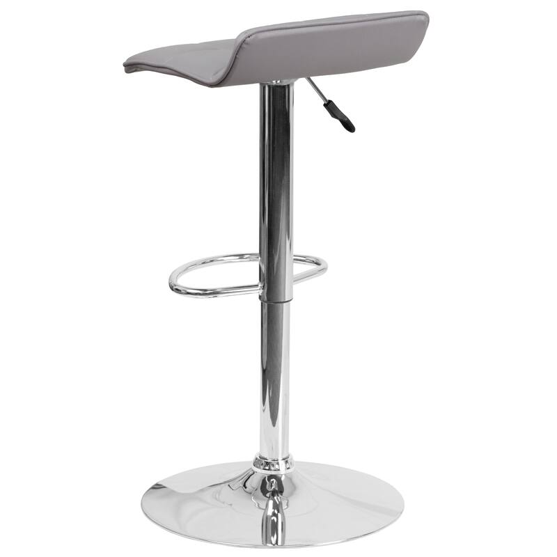 Contemporary Vinyl Adjustable Height Bar Stool - 34.5 to 43"