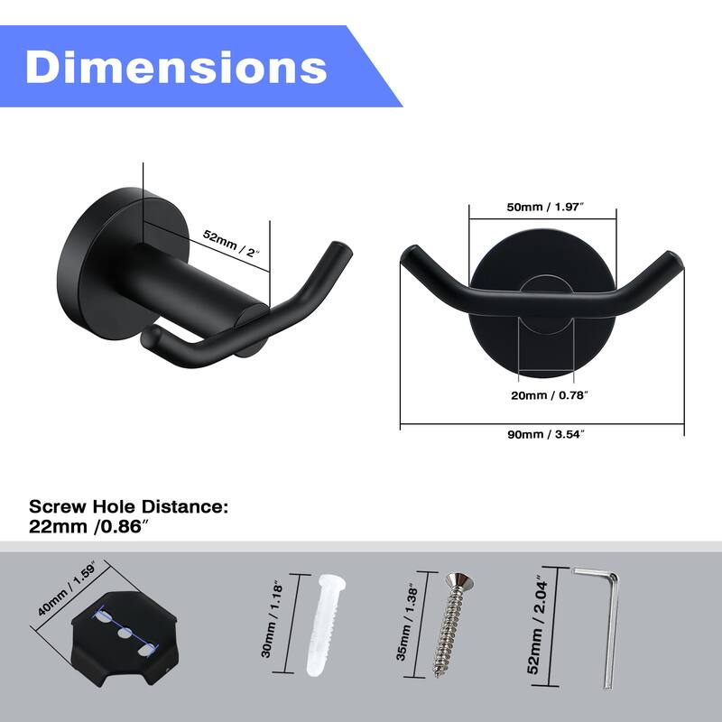 Wall Mounted Towel Hook Bathroom Robe Hook