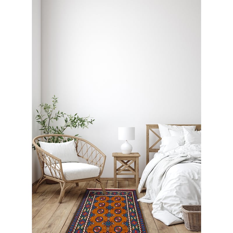ECARPETGALLERY Hand-knotted Afghan Brown Wool Rug - 2'9 x 4'7