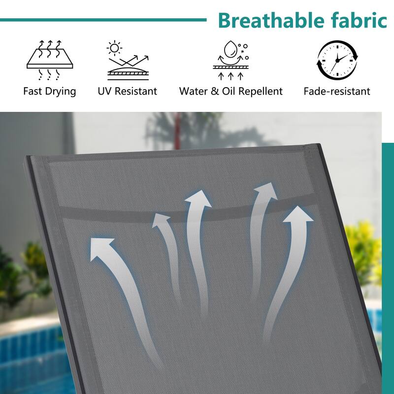 Futzca 2 Set Outdoor Lounge Chair, Pool Chaise Lounge - N/A