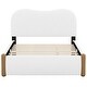 preview thumbnail 7 of 33, Upholstered platform bed with wooden support feet