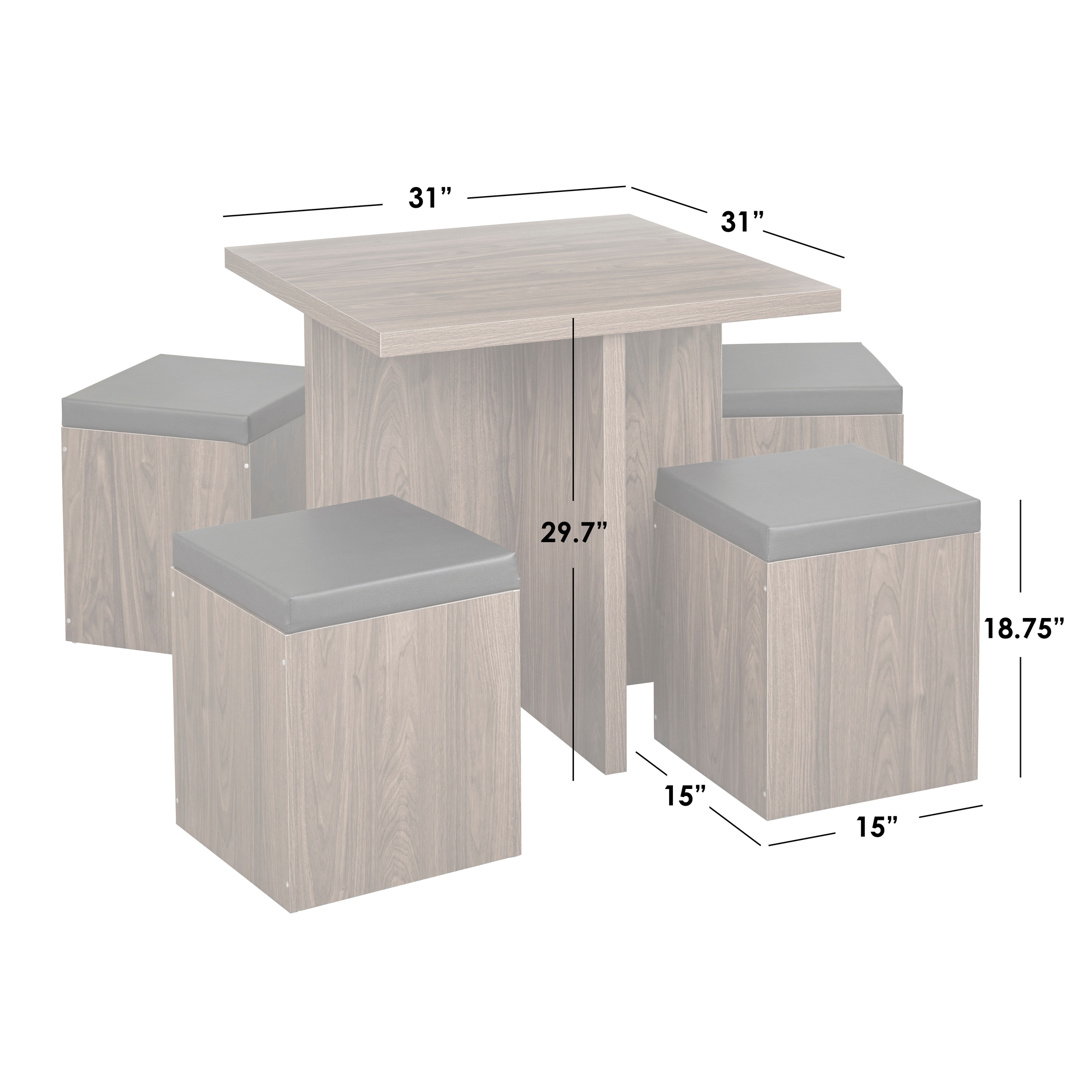 Baxter dining set with sales storage ottoman