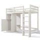 preview thumbnail 11 of 18, White Twin Size Loft Bed with Wardrobe, Storage Shelves and Ladder for Kids, Boys and Girls