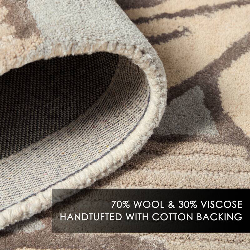 NICOLE MILLER NEW YORK Flora Grandeur Bloom Handcrafted Wool Area Rug