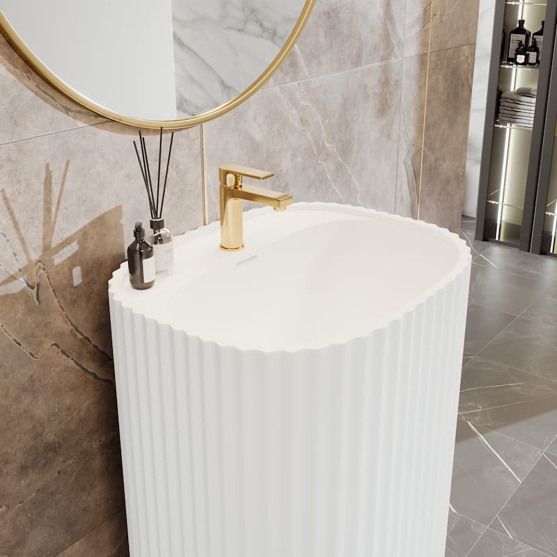 Eviva Haven 20" W x 16" D Solid Surface Pedestal Sink Base