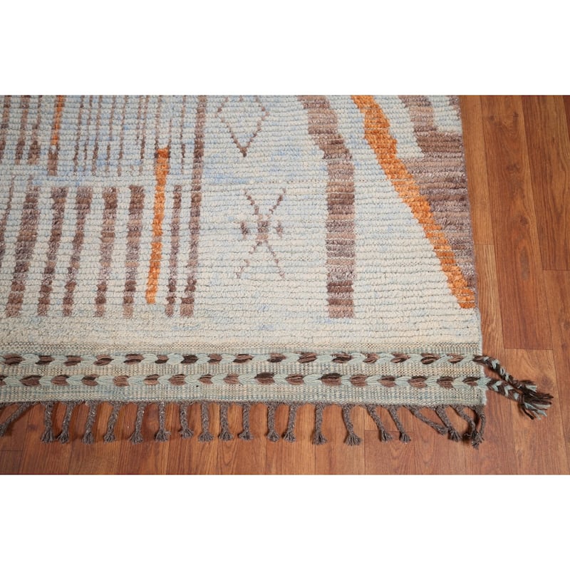 Abstract Moroccan Large Area Rug Handmade Wool Carpet - 11'9" x 15'10"