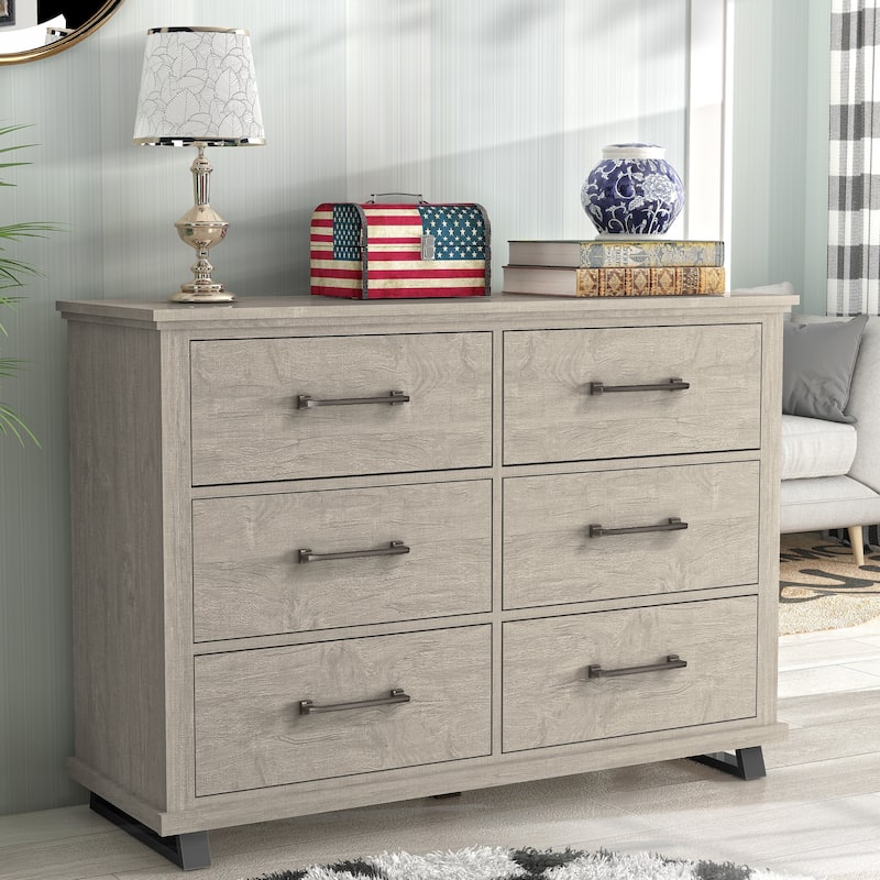 Spacious and Stylish 52" Extra-Wide 6-Drawer Dresser