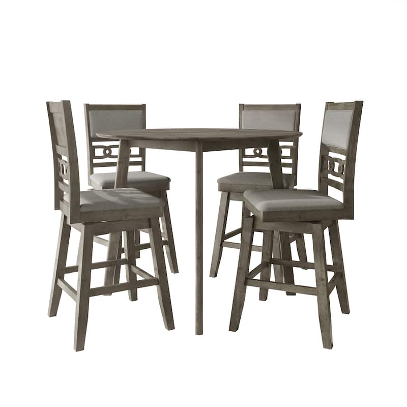 CraftPorch Luxury Swivel Counter Chair with Round Table - Dark Grey