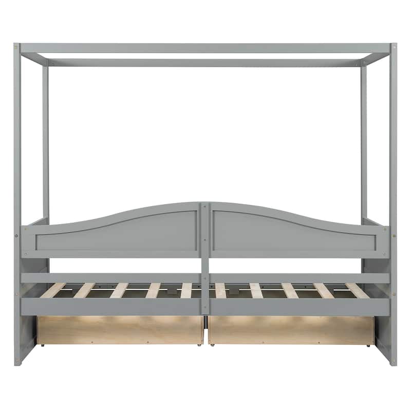 Twin Canopy Daybed with 2 Storage Drawers, Elegant & Functional