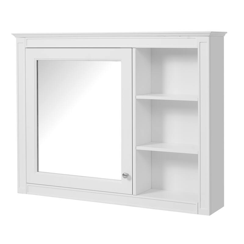 Roomfitters 36x28 Inch Medicine Cabinet, Wall Mounted Bathroom Mirror Cabinet with Adjustable Shelf, White