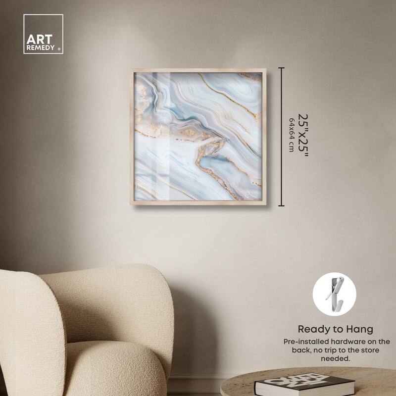 Icy Glitter Stone I Shadowbox by Art Remedy