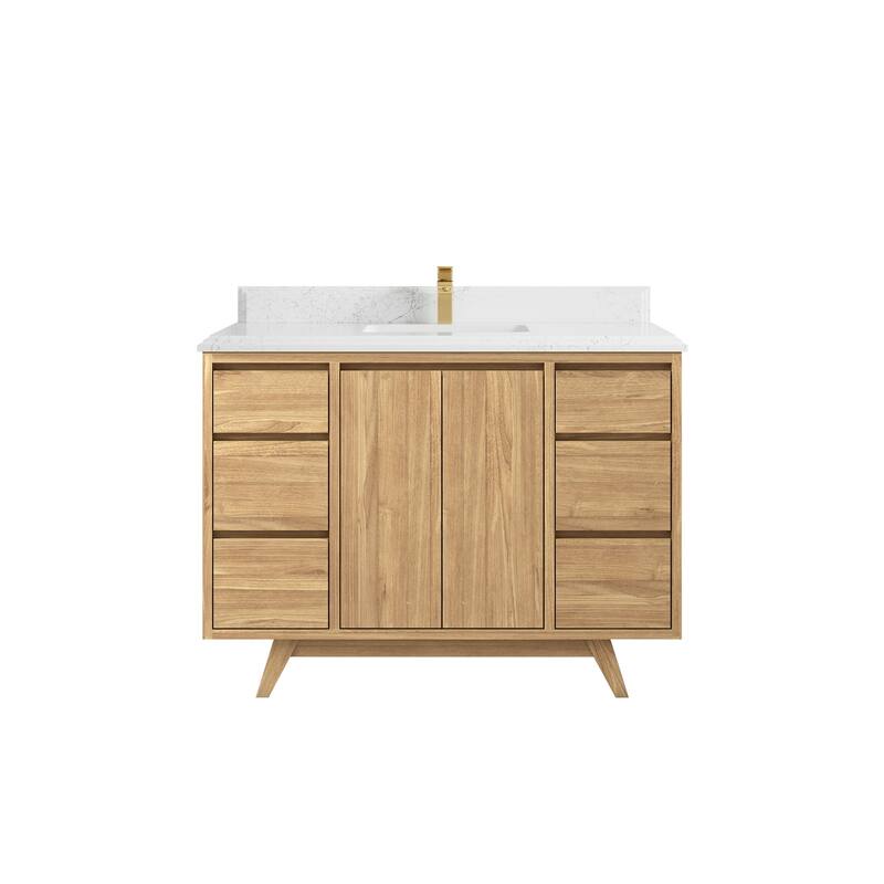 Willow Collections 48 in. W x 22 in. D Madison Teak Single Sink Bathroom Vanity with Countertop