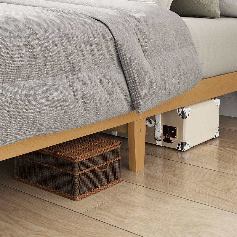 12" Wood Platform Bed Frame - California King, No Box Spring, Easy Assembly​