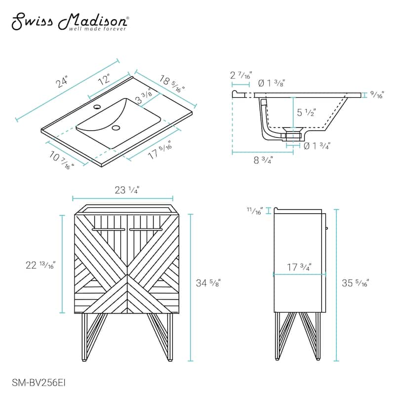 Annecy 24" Bathroom Vanity in Mayhem Greige