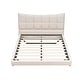 preview thumbnail 4 of 7, Full Size Upholstered Platform Bed with LED Lights, USB Ports and Outlets, Linen Fabric, Beige