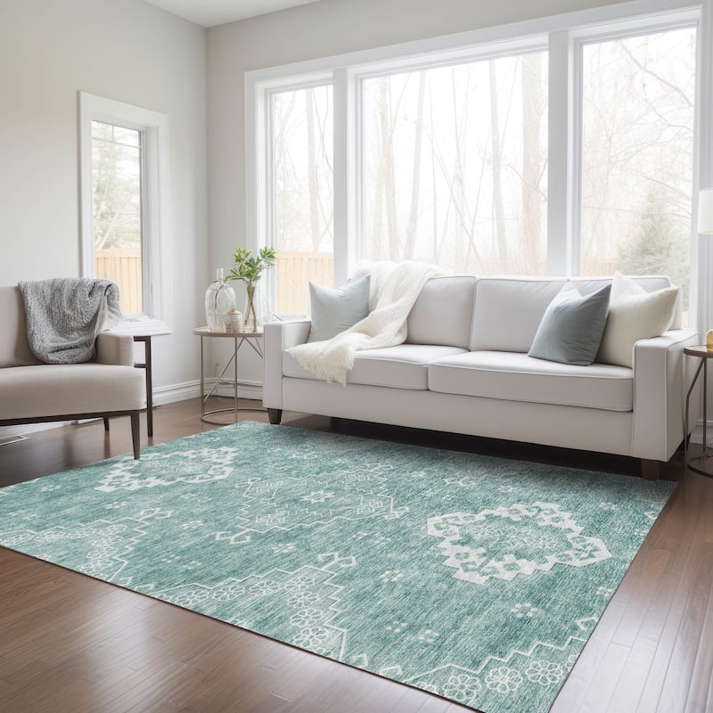 Machine Washable Indoor/ Outdoor Chantille Traditional Boho Rug