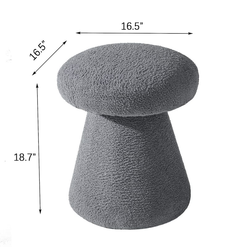 Adeco Mushroom Ottoman Large Soft Foot Stool for Living Room Bedroom