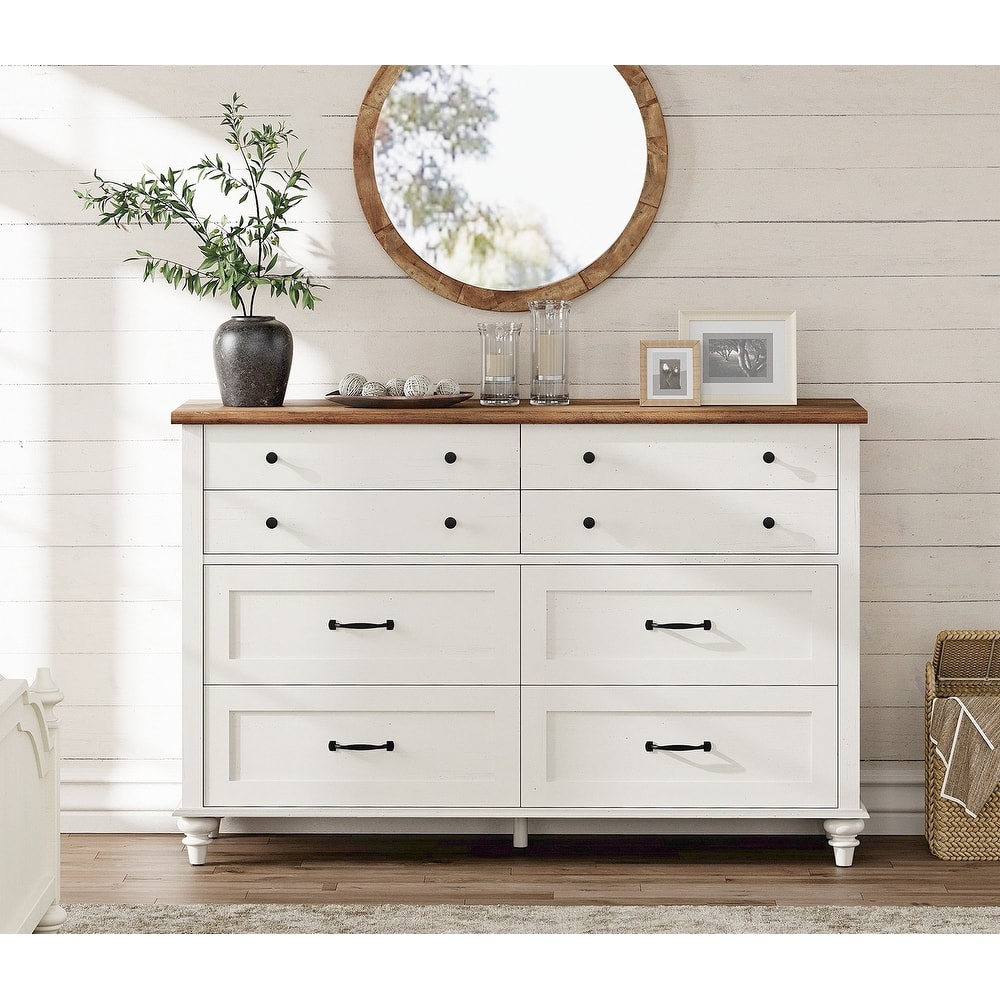 Mid Century Dresser for Bedroom with 7/8 Drawers, Wooden Kids Dresser