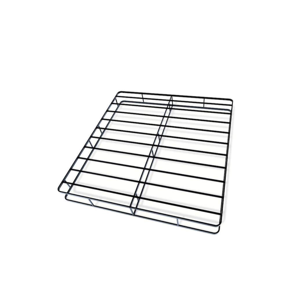 King Bed Frame Metal Platform - Modern Design Headboard Footboard - Black Powder Coated Finish