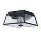 preview thumbnail 20 of 21, 2-Light Black Outdoor Farmhouse Flush Mount Ceiling Light