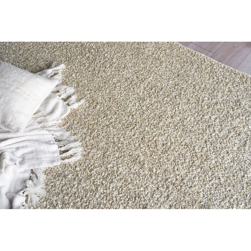 Exquisite Rugs Ferretti Handmade Handloomed New Zealand Wool Light Brown Area Rug