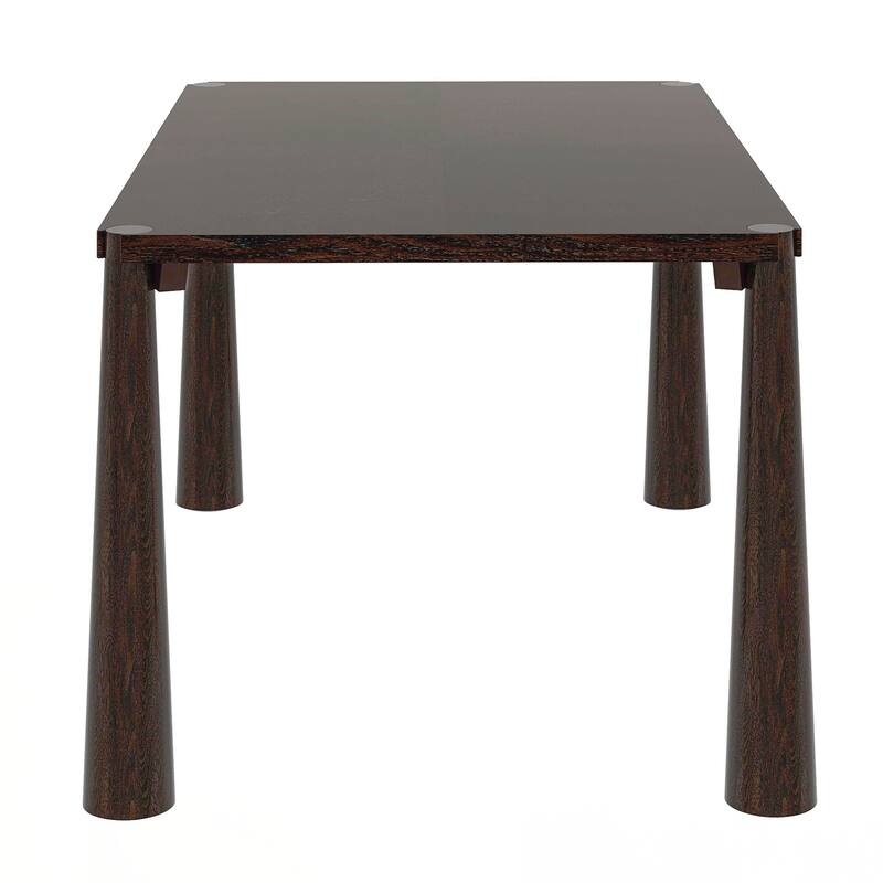 7-Piece Retro Dining Table Set for 6, Wood Dining Table Set for 6 with Upholstered Chairs for kitchen & Dining Room