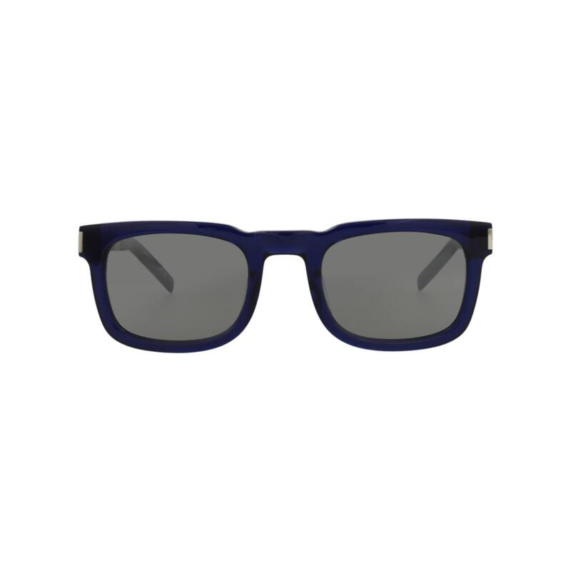 Saint Laurent Square-Frame Recycled Acetate Sunglasses - Blue Silver Silver - Multi - Silver Lens