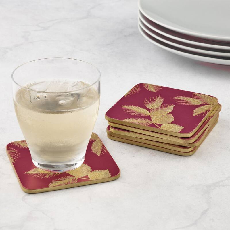 Pimpernel Set of 6 Sara Miller London Etched Leaves Coasters