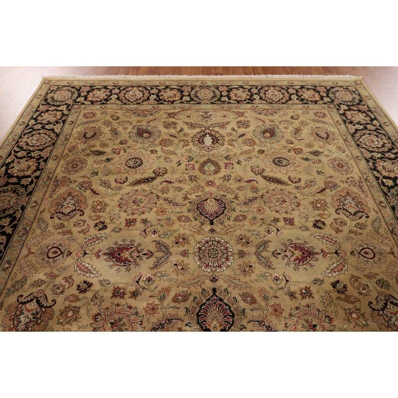 All-Over Floral Agra Oriental Area Rug Hand-Knotted Wool Carpet - 8'2"x 10'1"