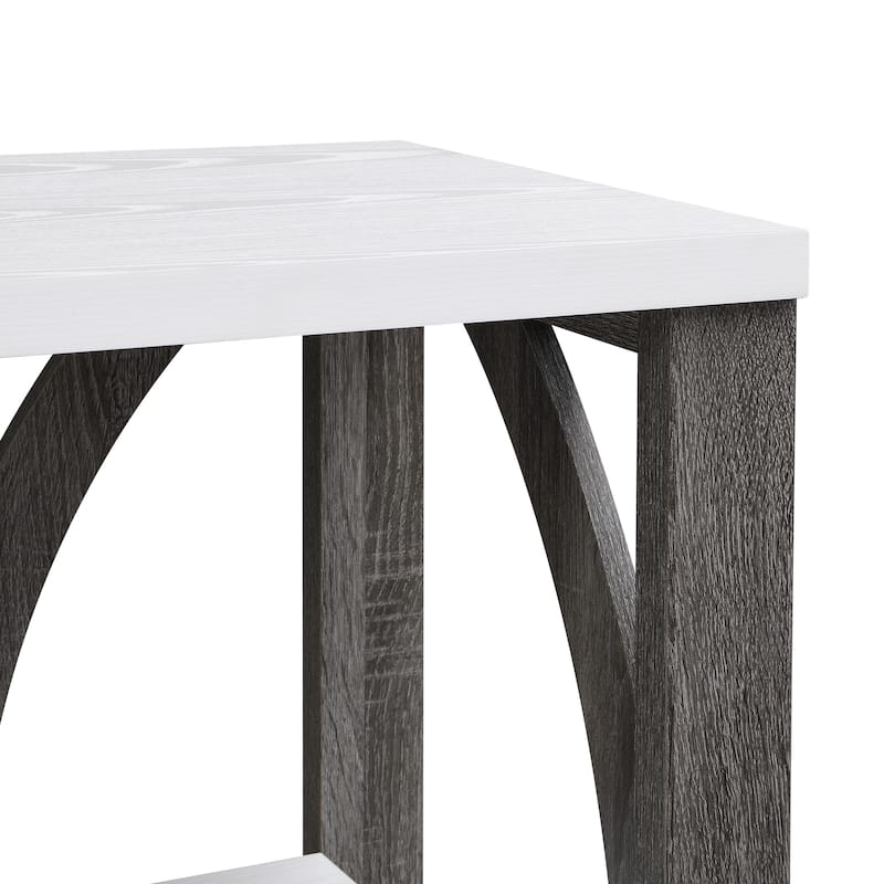 70.87" MDF Round Frame 3-Tier Console Table With Spacious Shelves For Living Room