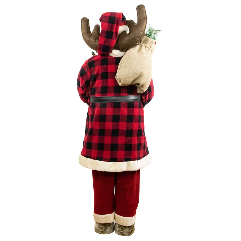 Moose Santa Claus Standing Christmas Figure - 48"
